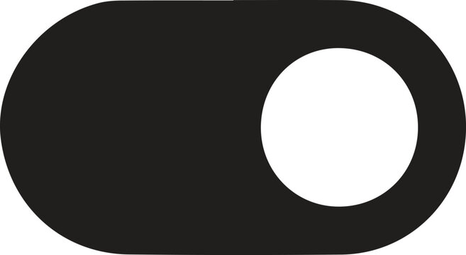 Black toggle switch icon for user interface design