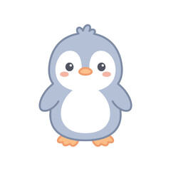 Obraz premium Cute Baby Penguin Flat Illustration Vector