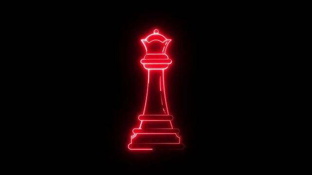 Neon Blue Chess Piece Icons Set Knight Rook Bishop King Queen Strategy Concept 4K