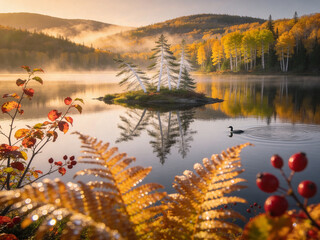 Naklejka premium Eternal Boreal The Untamed Northern Wilderness