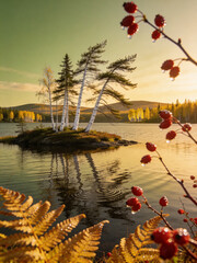 Naklejka premium Eternal Boreal The Untamed Northern Wilderness