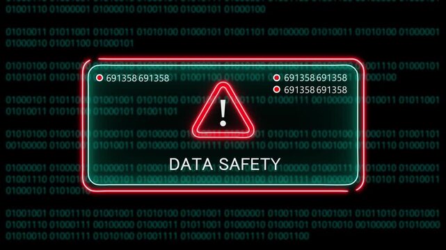 data safety computer hacking warning, message hacked alert warning hacked alert blackmailing virus, countdown until deletion computer security alert on binary cod background. 