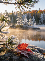 Naklejka premium Eternal Boreal The Untamed Northern Wilderness