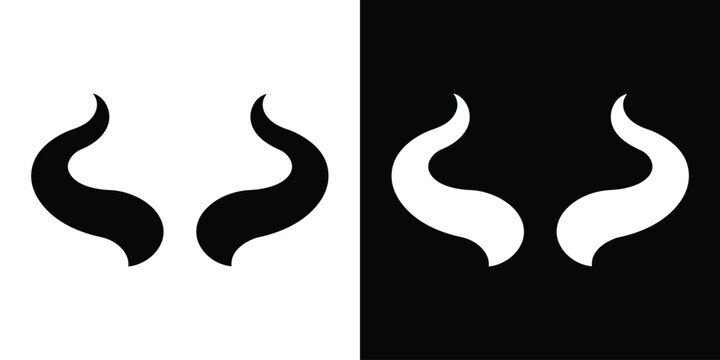 Devil horns silhouette vector, Black devil horns icon