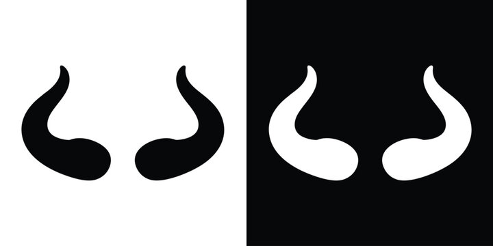 Devil horns silhouette vector, Black devil horns icon