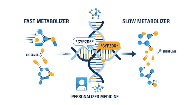 Genetic Metabolism Illustration isolated on white background