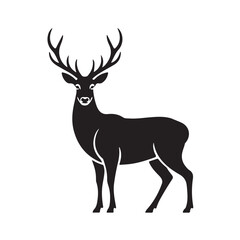 Fototapeta premium Majestic Deer Silhouette Vector Art