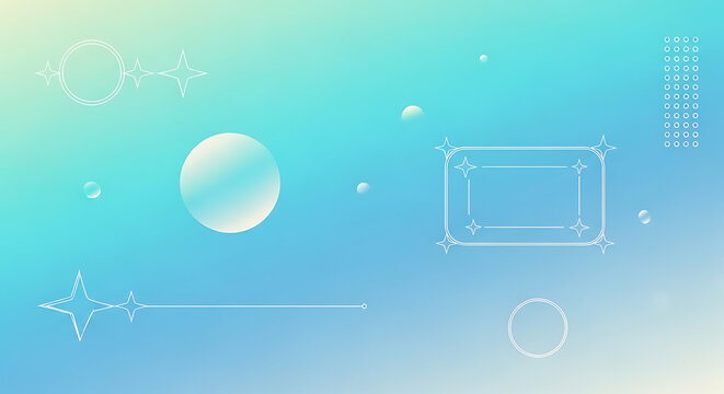 Futuristic user interface elements on soft gradient blue background with interface futuristic technology gradient abstract software dashboard