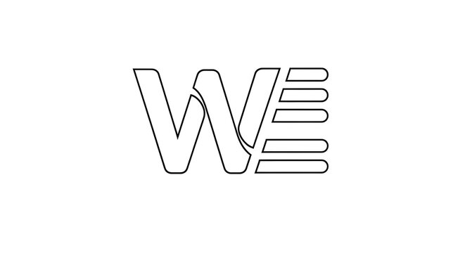 Minimalist black and white of the letters web font typography