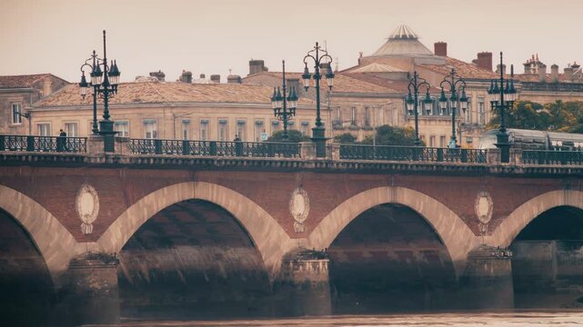Pont de Pierre Stone Bridge in Bordeaux France