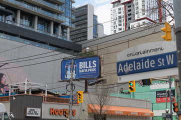 Naklejka premium signs near Hooters, a sports bar (280 Adeliade St W) Downtown Toronto