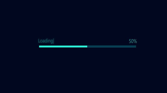  loading Progress bar indicator from 0 to 100 increasing percentage.
