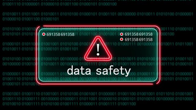 data safety computer hacking warning, message hacked alert warning hacked alert blackmailing virus, countdown until deletion computer security alert on binary cod background. 