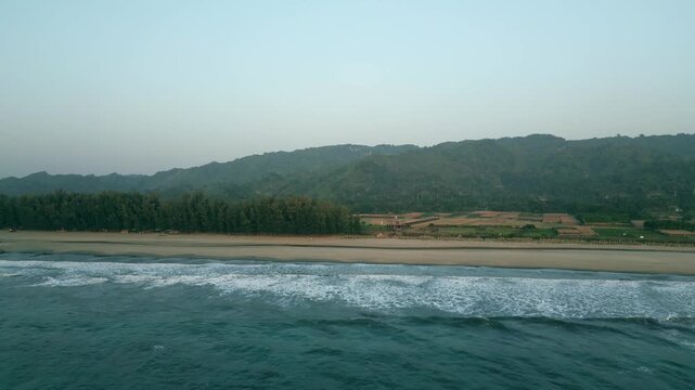 Cinematic Drone Footage of Cox&rsquo;s Bazar Beach and Ocean Waves