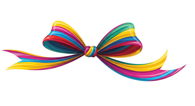 Vibrant abstract of intertwined ribbons with multicolor stripes colorful