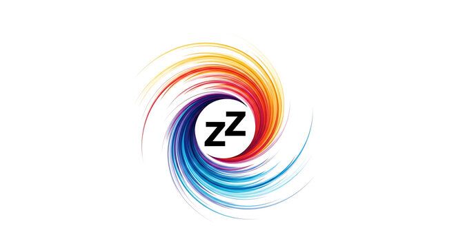 Vibrant concentric circle with stylized letter z, gradient color scheme circles rainbow