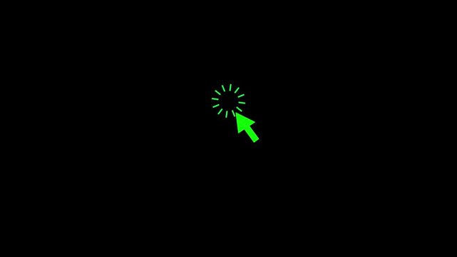 Animated digital cursor arrow and hand gesture icon for website interface