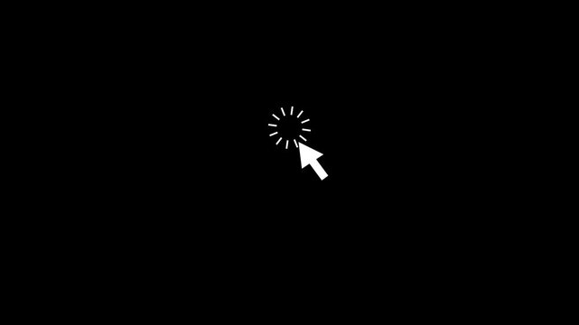 Animated digital cursor arrow and hand gesture icon for website interface