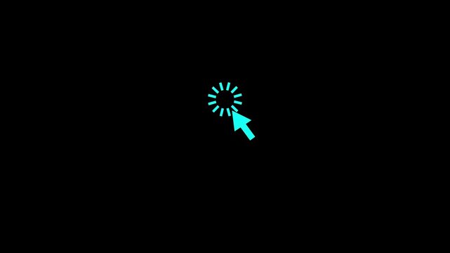 Animated digital cursor arrow and hand gesture icon for website interface