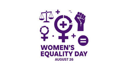 Women's Equality Day August 26th Symbols: Scale, Fist, Venus, Equality Sign © Berkah
