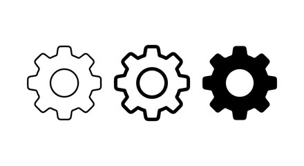 Fototapeta premium Gear Icon Set Black and White Vector Design