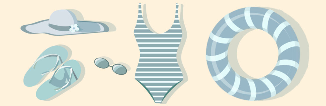 Hand Drawn Retro Summer Pattern with Swimwear Seamless retro style pattern featuring swimwear and beach accessories.	Not Ai