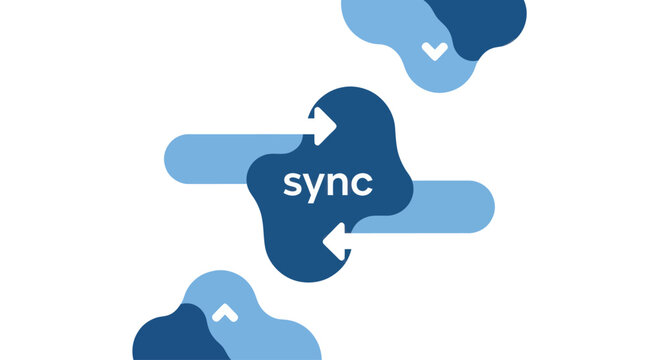 Abstract Sync Concept with Arrows and Flowing Shapes