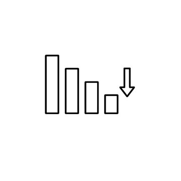 Sort Descending Icon &ndash; Minimal Bars Down Arrow Outline Vector Symbol