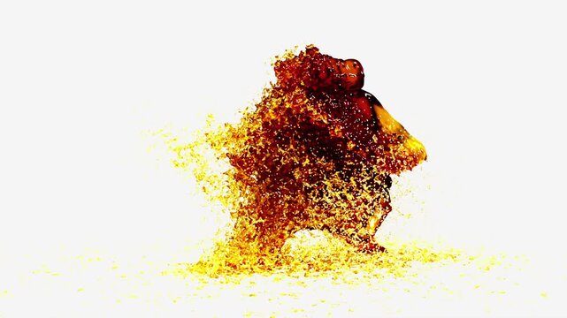 Oil Breakdance Character Dancing Side View with Alpha Channel