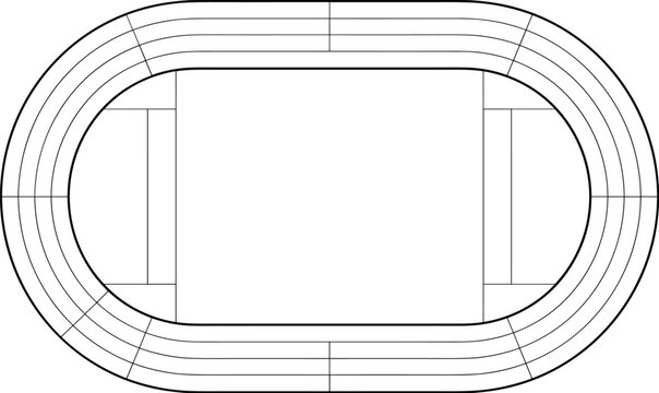 Top View of an Athletic Running Track athletics stadium