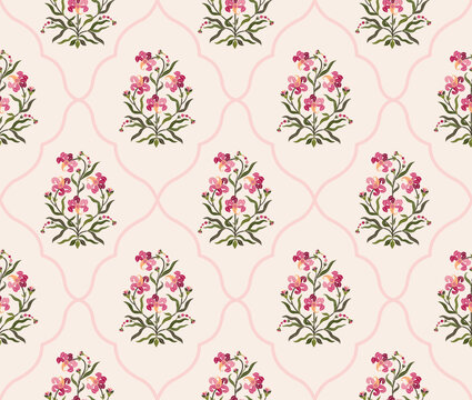Vector Hand drawn colourful geometric flowers Motifs African boho paisley, seamless patterns with floral for fabric Ethnic Indian Pattern, textiles, clothing, wrapping paper, backdrop, banner.
