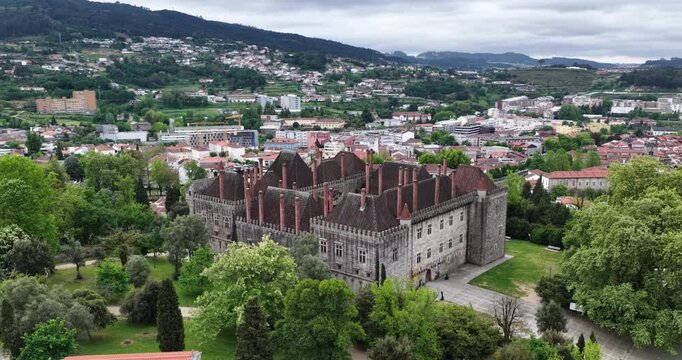 Guimaraes Palace of the Dukes aerial view Portugal