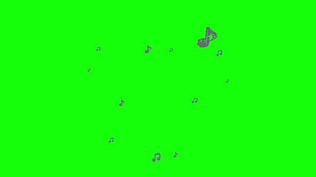 ひび割れた音符が弾けるアニメーション
