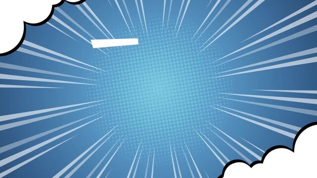 Anime Speed ​​Burst Frame Concentrated Line Animation. Manga style comic speed lines. Animation for cartoons.