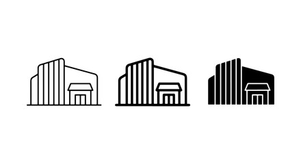 Fototapeta premium Building Silhouettes Icon Pack White Background