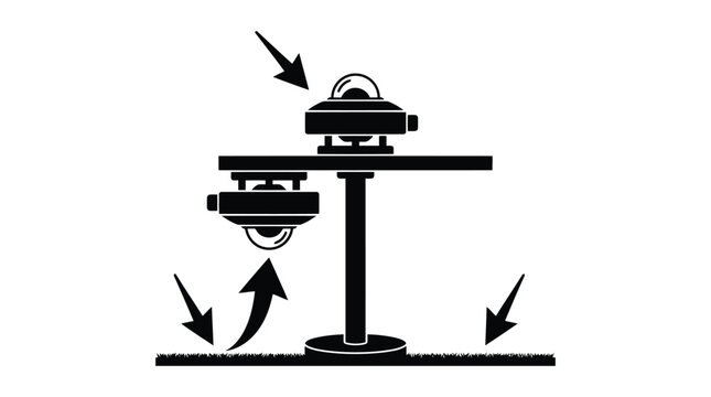 Professional pyranometer solar radiation sensor installation diagram vector illustration