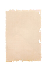 Fototapeta premium Vintage Aged Parchment Paper Texture with Torn Edges on White Background