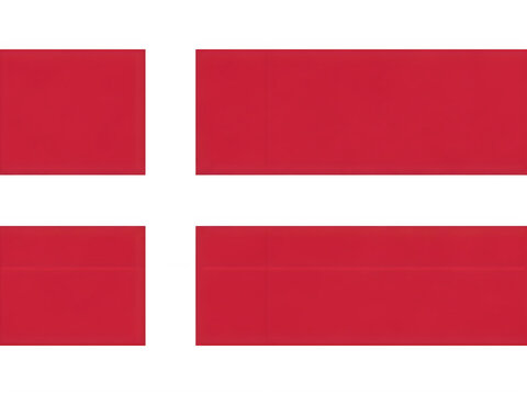 Danish Flag with Red and White Crosses isolated on transparent background