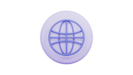 Obraz premium 3D Globe hyperlink icon. Search WWW sign. Web hosting technology. Browser search website page. Trendy and modern vector in 3d style.