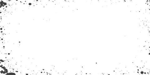 Obraz premium Abstract grunge background with black ink splat frame and splatter border design