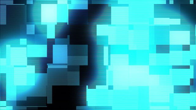 Digital Data Cubes or Data Block With Neon Glow, Futuristic Technology Backdrop, Cyberspace and Cyber security background Animation. Looping Blocks of Data, Data Processing, Loading screen, Geometric.