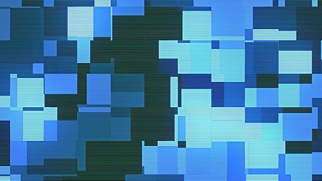 Data Cubes Glitch Screen animation with Screen Jump Shake effect. Cyberspace and cyber security Concept, Futuristic Tech, Neon Glow Animation, Computer and Technology. Network or Data Corruption. 4K. 