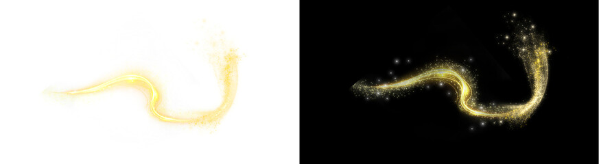 PNG image of Glowing golden magic dust swirl effect on transparent background © Nurun Nahar