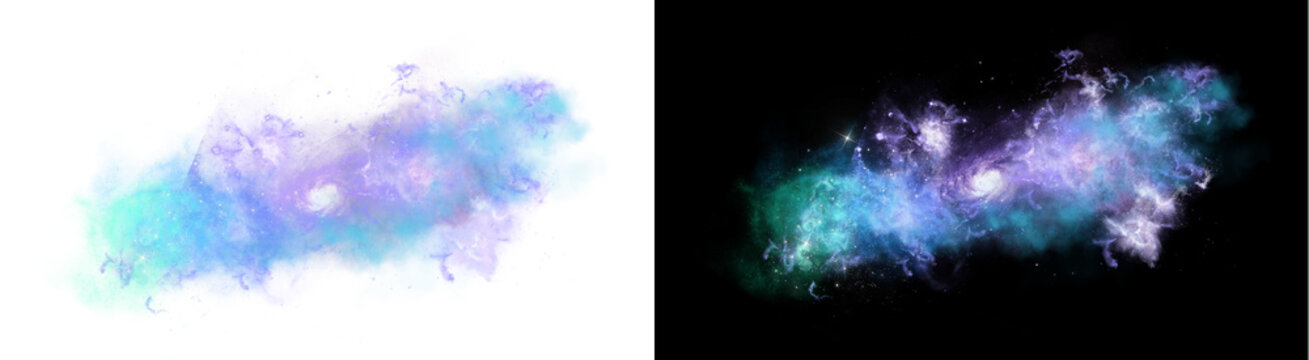 PNG image of&nbsp;Vibrant purple and blue cosmic nebula cloud on transparent background