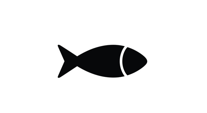 fish silhouette on a white background simple aquatic animal shape