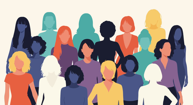 Diverse group of people standing together 1.