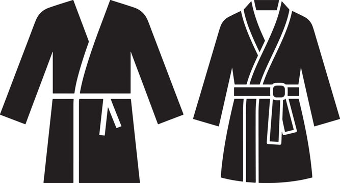 Martial arts gi and belt vector icon silhouette
