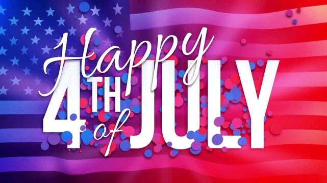 3D rendered vertical animation 4th of july 