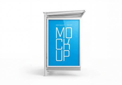 City Bus Stop Billboard Mockup