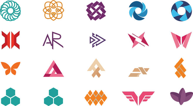 Creative modern company logo designs collection Vector